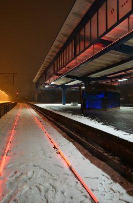 Museumsbahnsteig im Schnee