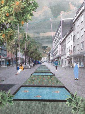 Stadt-Schaukel-Zukunftsstadt